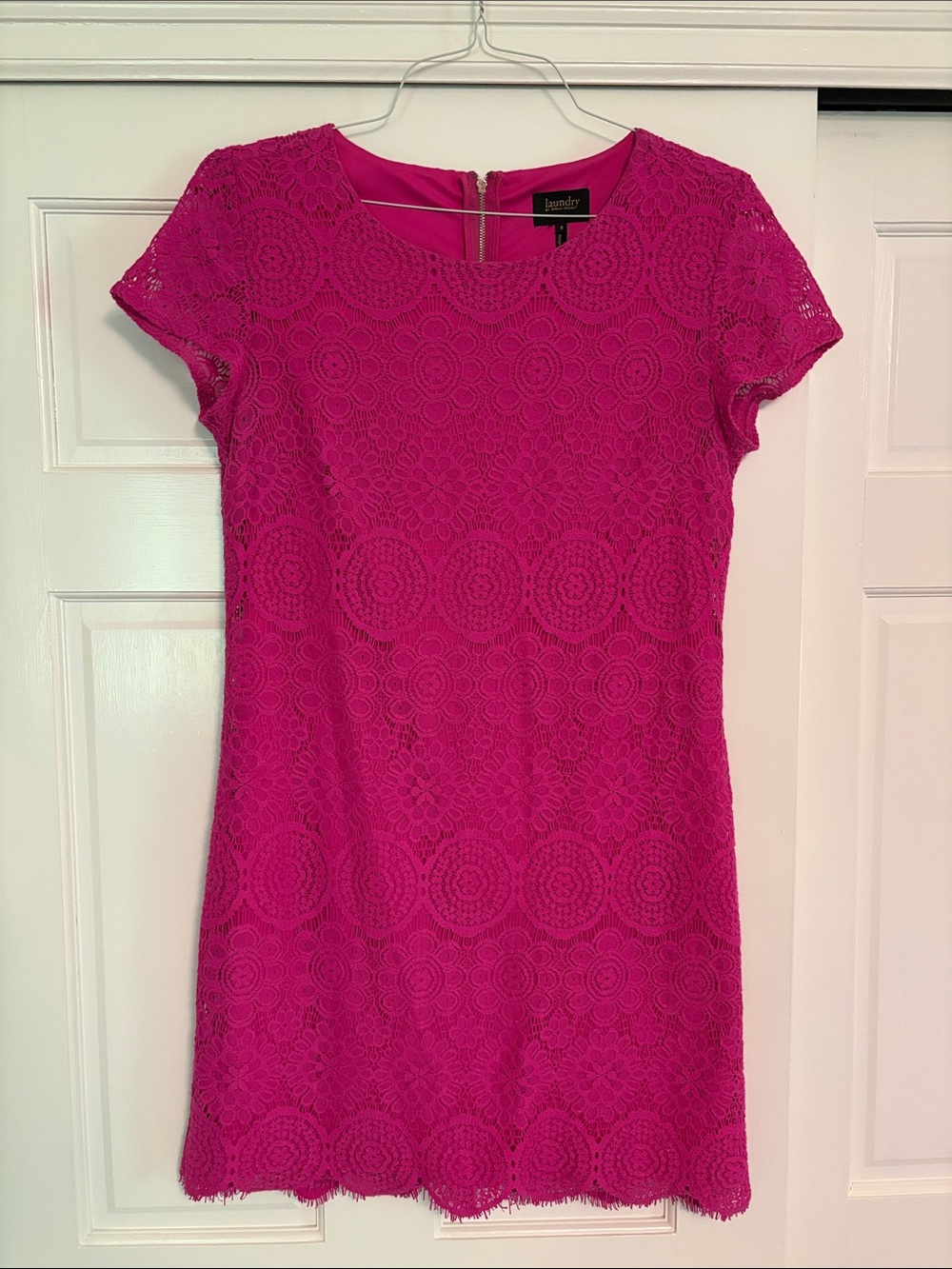 Laundry By Shelli Segal Hot Pink Lace Mini Dress